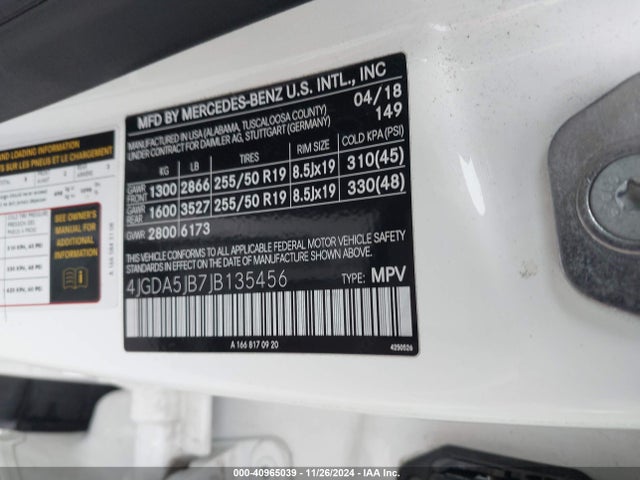 4JGDA5JB7JB135456 Mercedes-Benz GLE 350