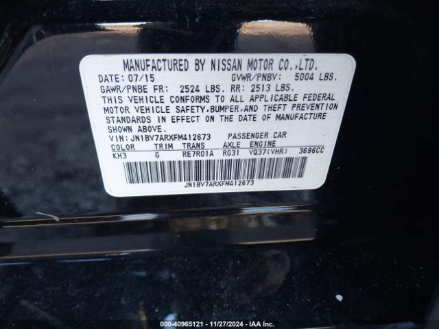 JN1BV7ARXFM412673 Infiniti Q50 Premium