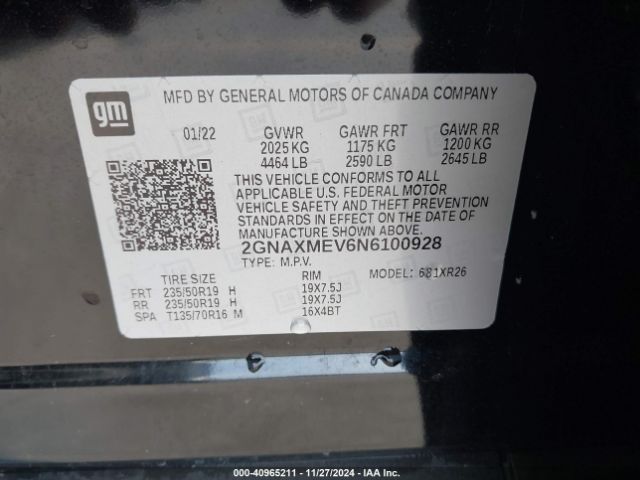 2022 CHEVROLET EQUINOX 2GNAXMEV6N6100928 Photo 8