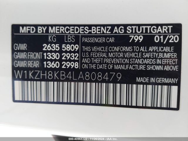 W1KZH8KB4LA808479 Mercedes-Benz Amg E 63 S 4matic