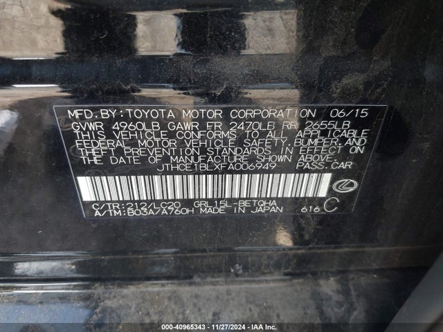 JTHCE1BLXFA006949 Lexus GS 350