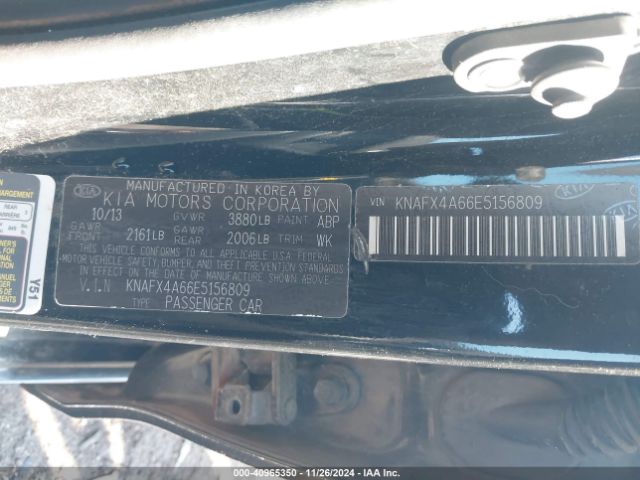 KNAFX4A66E5156809 KIA FORTE LX