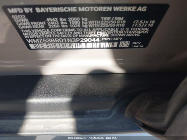 WMZ53BR01N3P29044 Mini Countryman Cooper S