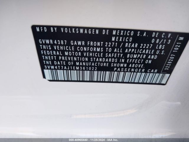 3VW4T7AJ1EM361022 Volkswagen Jetta Gli Autobahn W/nav