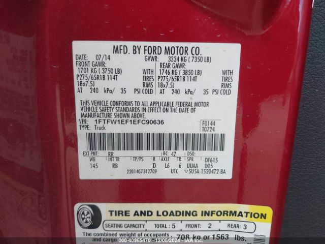 1FTFW1EF1EFC90636 Ford F-150 Fx4