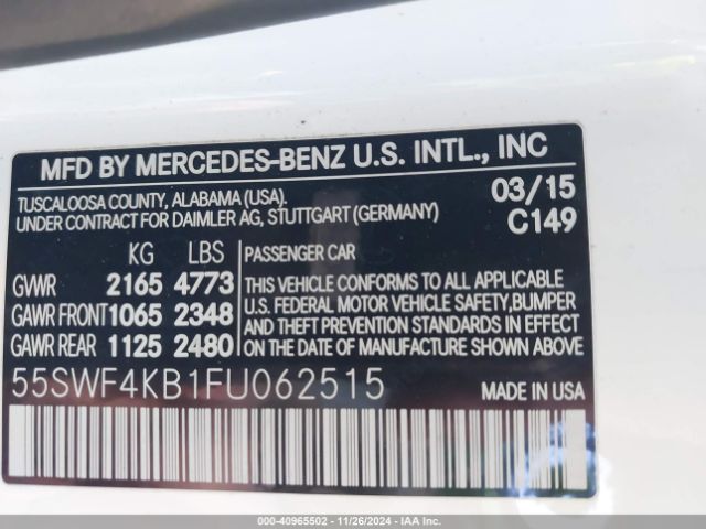 55SWF4KB1FU062515 Mercedes-Benz C 300 4matic/luxury 4matic/sport 4matic