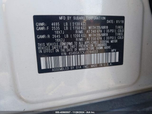 4S4BSATCXJ3294033 Subaru Outback 2.5i Touring
