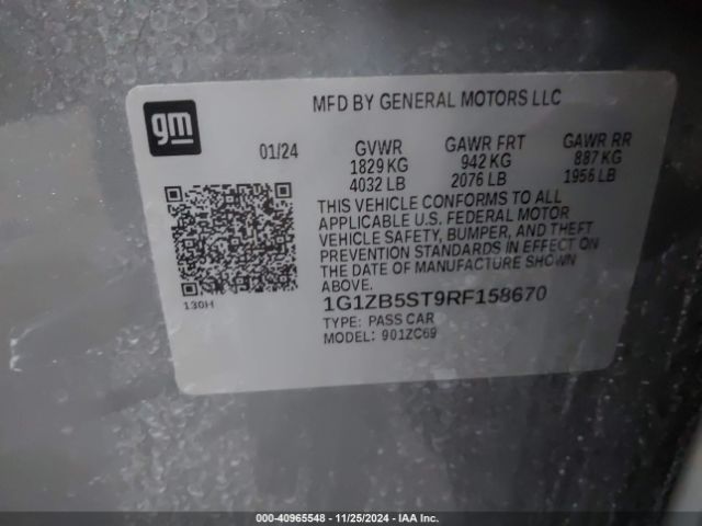 1G1ZB5ST9RF158670 Chevrolet Malibu Fwd Ls