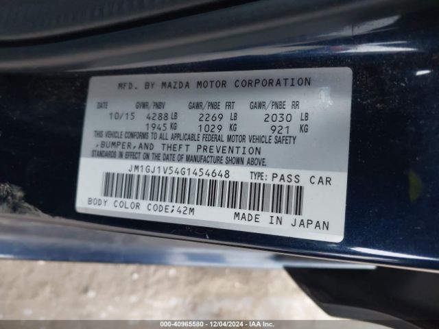 JM1GJ1V54G1454648 Mazda Mazda6 I Touring