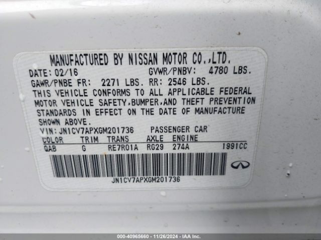 JN1CV7APXGM201736 Infiniti Q50 2.0t Premium