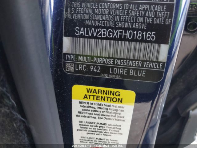 SALVV2BGXFH018165 Land Rover Range Rover Evoque Prestige