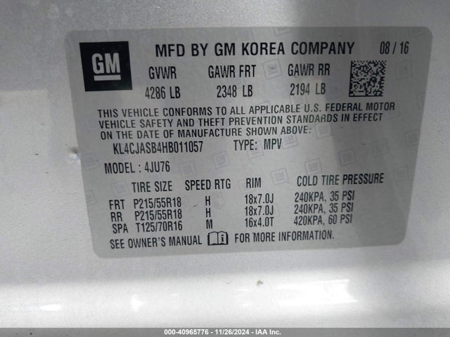 Buick Encore Preferred 2017 KL4CJASB4HB011057 Image 9