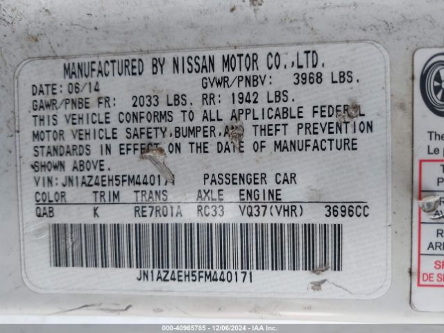 JN1AZ4EH5FM440171 Nissan 370z Touring