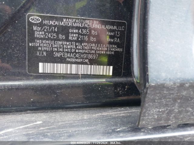 5NPEB4AC4EH918697 Hyundai SONATA GLS