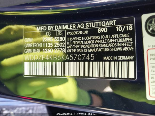 WDDZF4KB6KA570745 Mercedes-Benz E 300 4matic