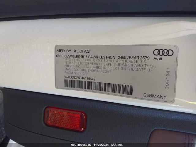 WAUCNCF53JA136442 Audi A5 2.0t Premium