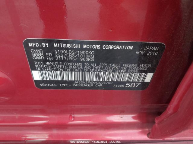 2017 MITSUBISHI LANCER JA32V2FWXHU006750 Photo 8