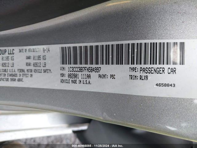 1C3CCCBB7FN584997 Chrysler 200 S