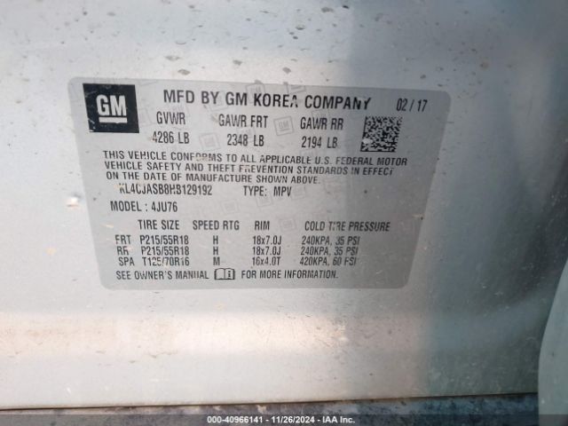 KL4CJASB8HB129192 Buick Encore Preferred