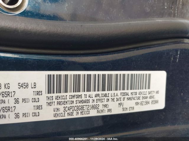 3C4PDCBG8ET210662 Dodge Journey Sxt