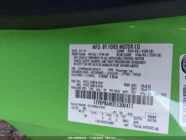 1ZVBP8AM2E5300411 Ford Mustang V6