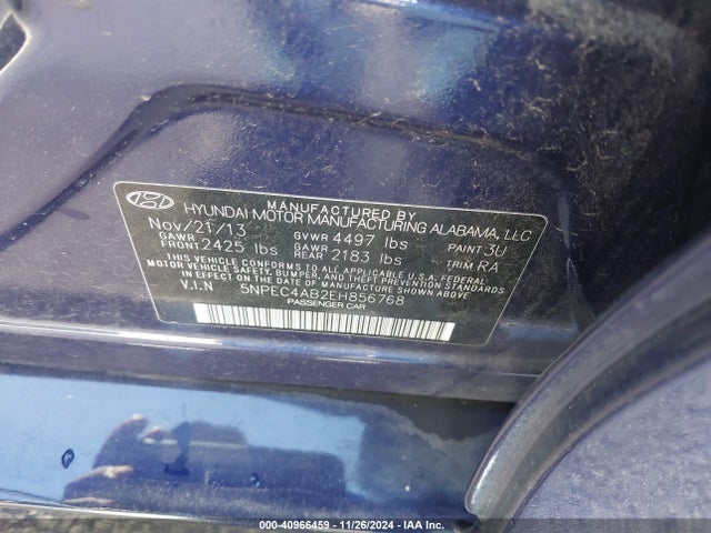 5NPEC4AB2EH856768 Hyundai Sonata Se 2.0t