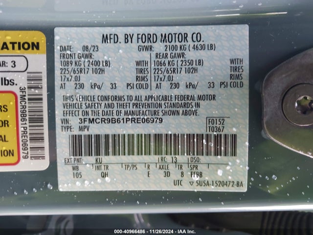Ford Bronco Sport Big Bend 2023 3FMCR9B61PRE06979 Image 9