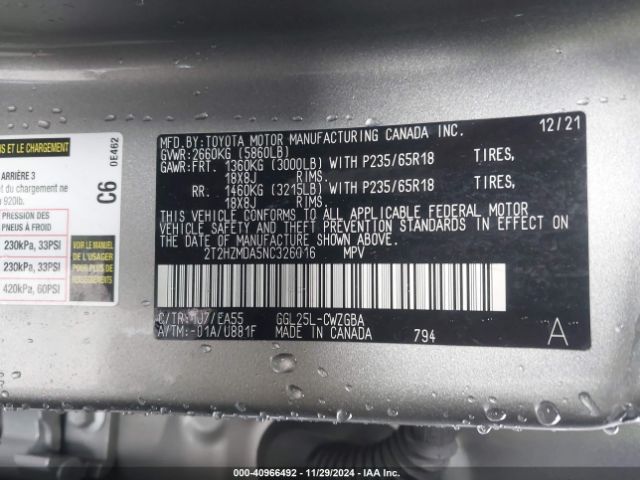 2022 LEXUS RX 350 2T2HZMDA5NC326016 Photo 8