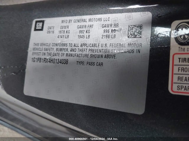 Chevrolet Camaro 1lt 2017 1G1FB1RX4H0134038 Image 9