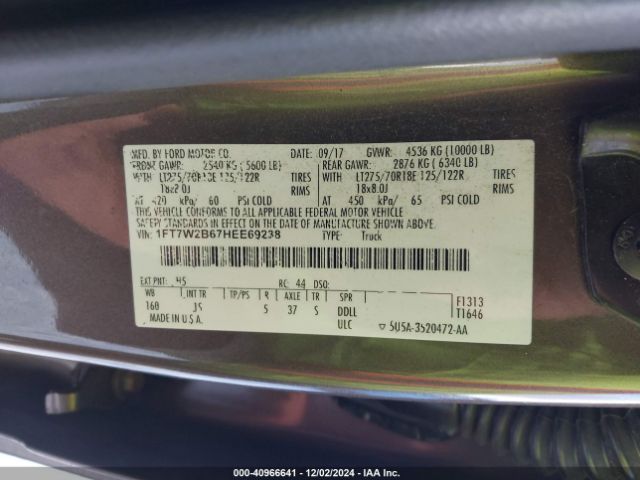 1FT7W2B67HEE69238 Ford F-250 Xl