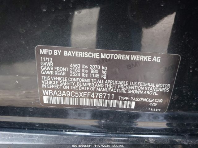 WBA3A9C5XEF478711 BMW 335i