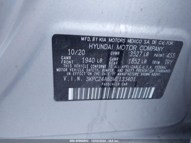 3KPC24A63ME133401 Hyundai Accent Sel