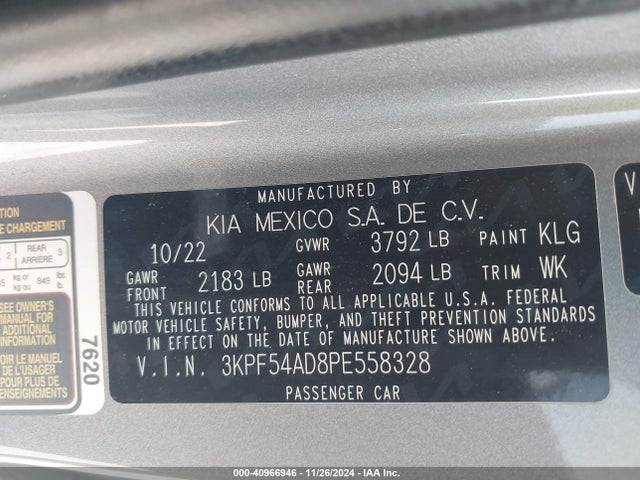 KIA Forte Gt-line 2023 3KPF54AD8PE558328 Image 9