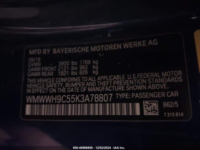 2019 MINI CONVERTIBLE WMWWH9C55K3A78807 Photo 8