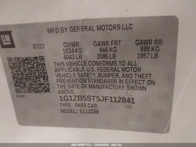 Chevrolet Malibu 1ls 2018 1G1ZB5ST5JF112841 Image 9