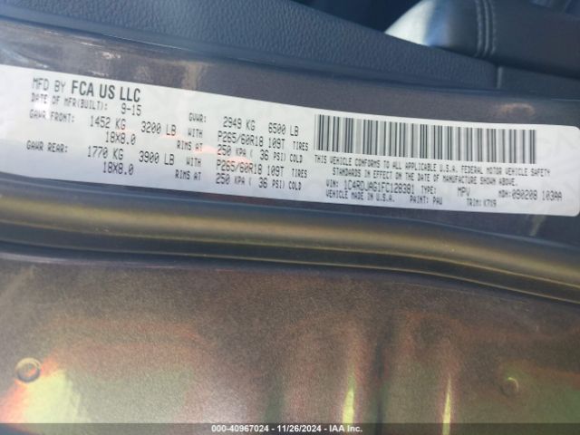 1C4RDJAG1FC128381 Dodge Durango Sxt
