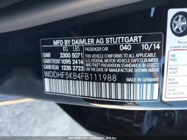 WDDHF5KB4FB111988 Mercedes-Benz E 350