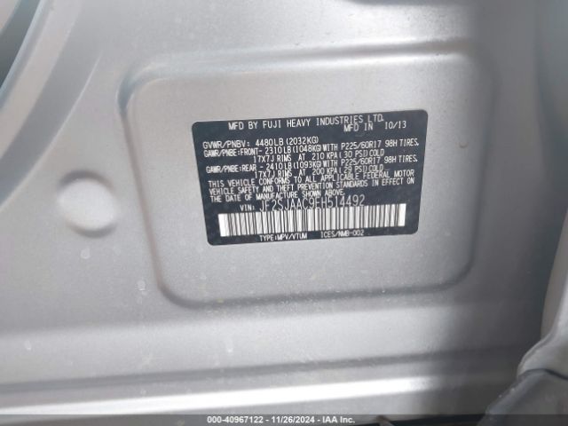 JF2SJAAC9EH514492 Subaru Forester 2.5i