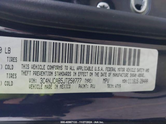 3C4NJCAB5JT250777 Jeep Compass Sport Fwd