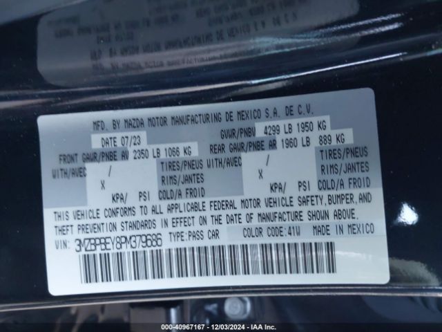 3MZBPBEY8PM379686 Mazda Mazda3 2.5 Turbo Premium Plus