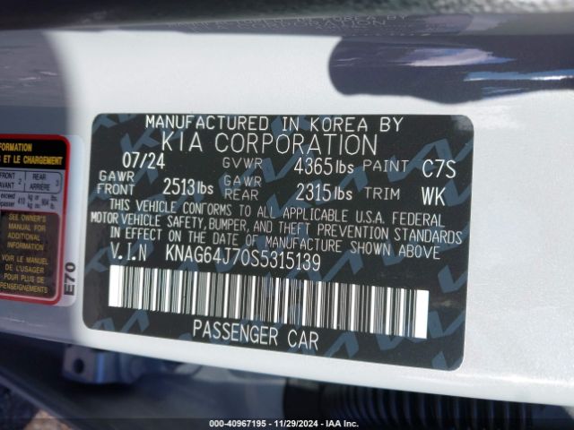 KNAG64J70S5315139 KIA K5 Gt-line