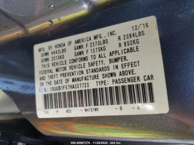 19UUB1F57HA007720 Acura Tlx Technology Package