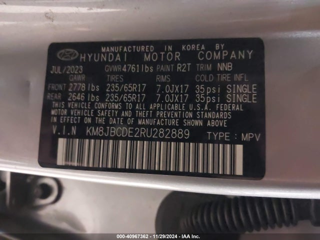 Hyundai TUCSON SEL 2024 KM8JBCDE2RU282889 Image 9