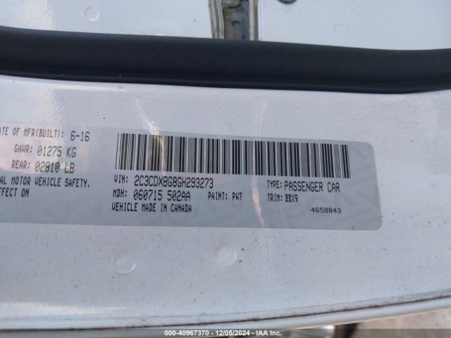 2C3CDXBG8GH293273 Dodge Charger Se