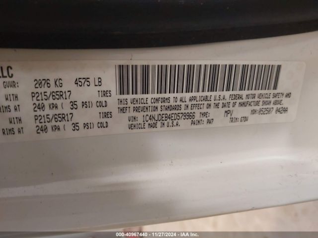 1C4NJDEB4ED579966 Jeep Compass Latitude