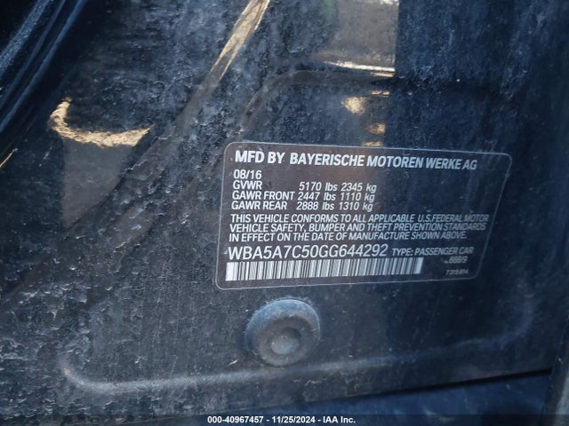 WBA5A7C50GG644292 BMW 528i Xdrive