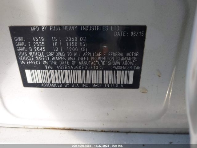 4S3BNAJ60F3071032 Subaru Legacy 2.5i Limited