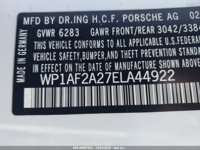 WP1AF2A27ELA44922 Porsche Cayenne Diesel Platinum Edition