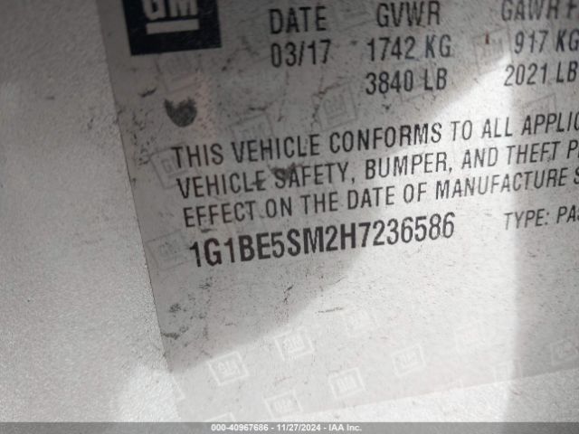 1G1BE5SM2H7236586 Chevrolet Cruze Lt Auto