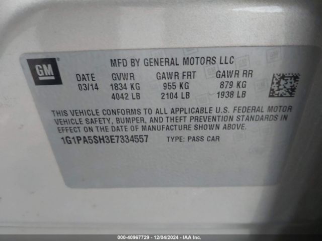1G1PA5SH3E7334557 Chevrolet Cruze Ls Auto